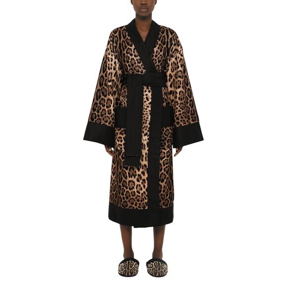 Dolce & Gabbana NWT Terry Cotton Bath Robe in Leopard Print Size M - Picture 2 of 11